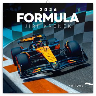 NOTIQUE Nástenný poznámkový kalendár Formula 2026 - Jiří Křenek (ilustrátor)