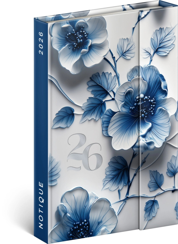 Presco Notique 2026 - magnetický diář - Porcelánový květ
