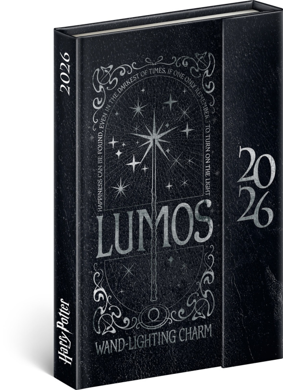 Týdenní magnetický diář Harry Potter Lumos 2026, 11 x 16 cm