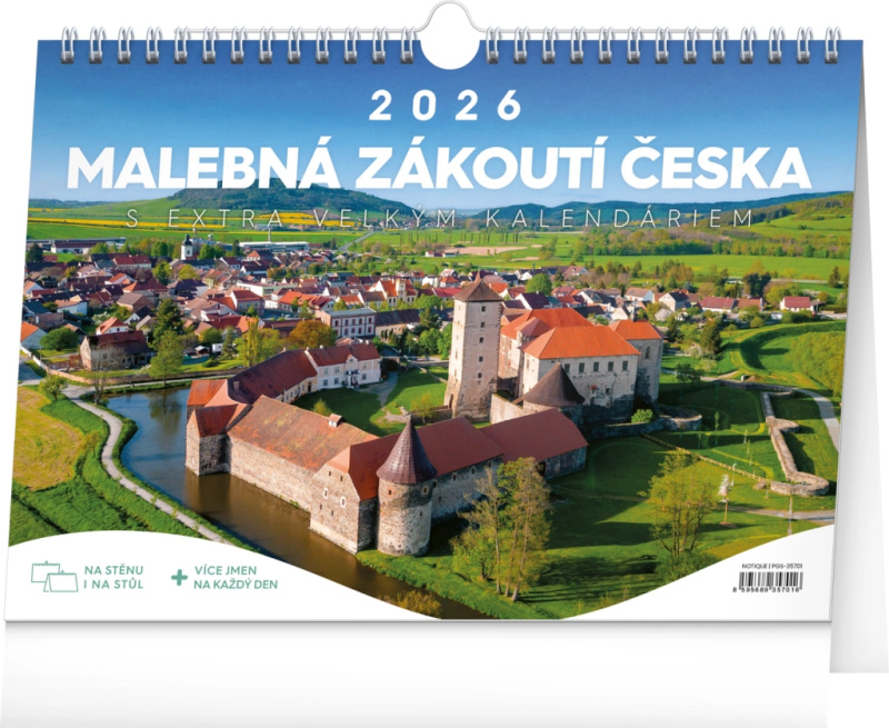Malebná zákoutí Česka 2026 - stolní kalendář