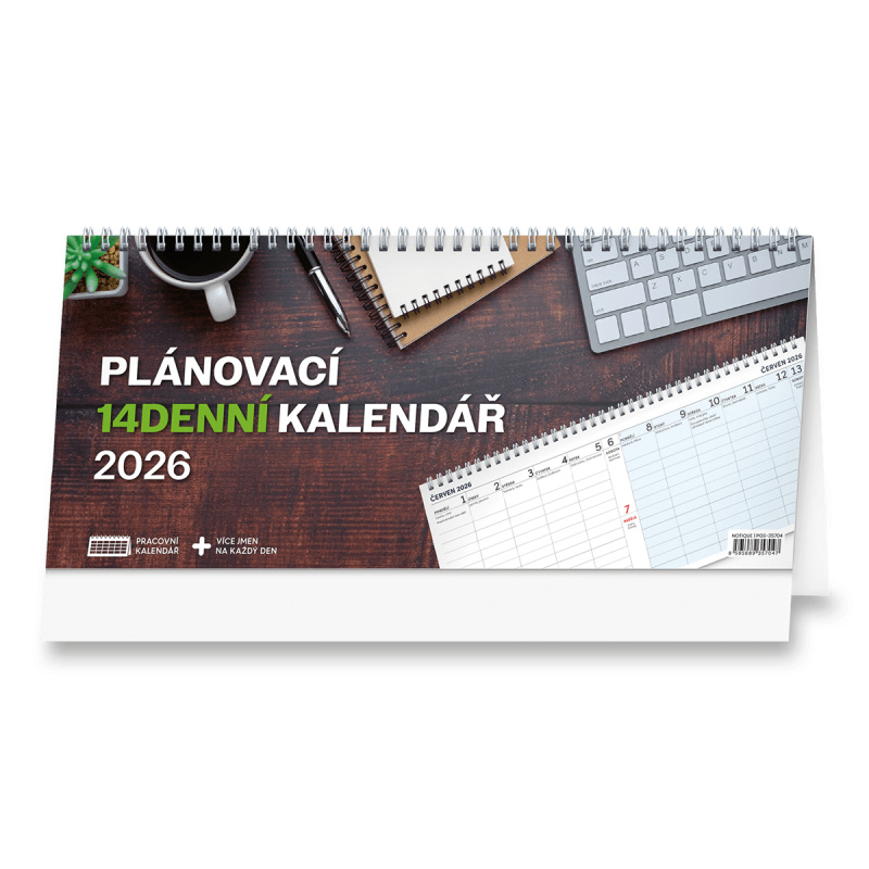 Plánovací 14denní 2026 - stolní obrázkový kalendář