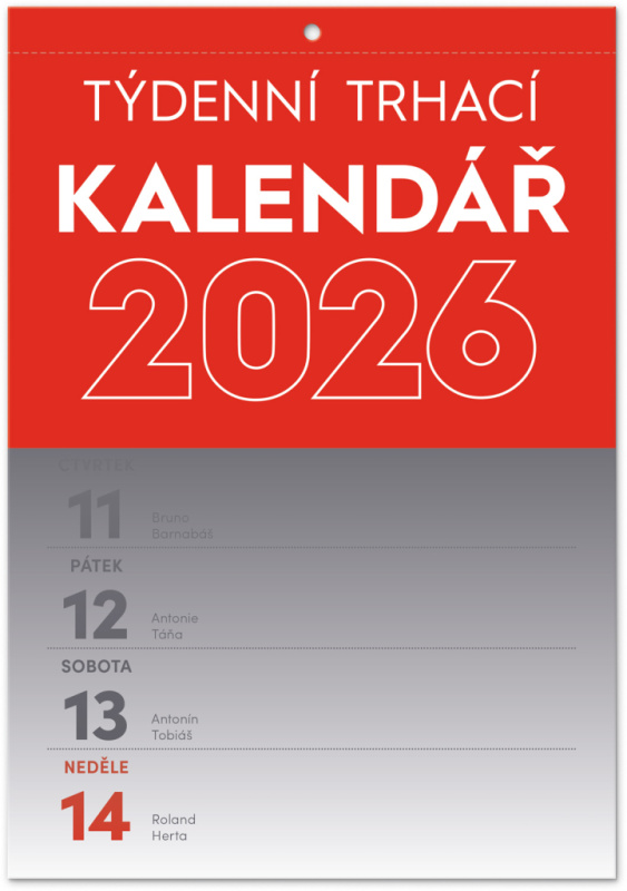 Nástěnný kalendář Týdenní 2026 A5