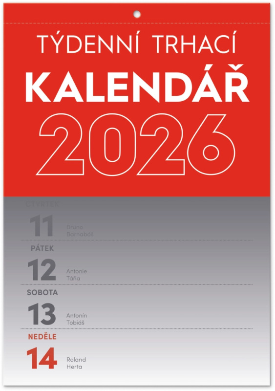 Nástěnný kalendář Týdenní 2026 A5