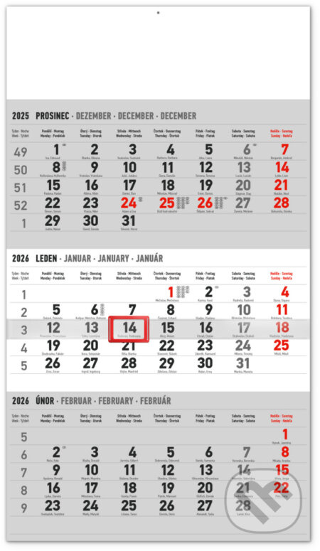 Notique nástěnný kalendář na rok 2026