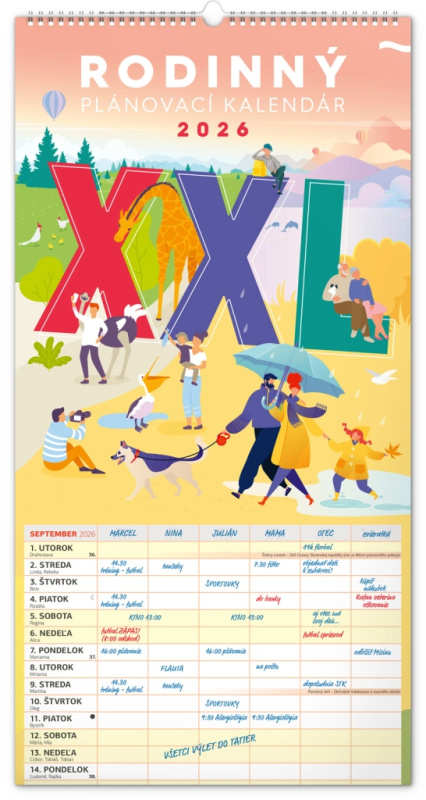 Nástěnný kalendář Rodinný plánovací XXL 2026