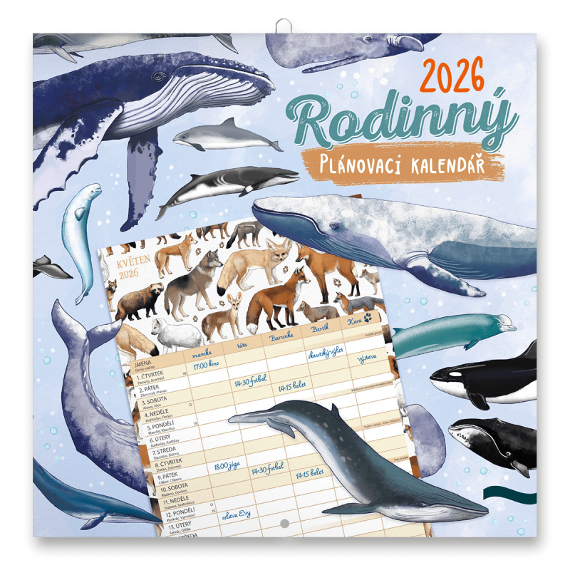 NOTIQUE Nástěnný Rodinný plánovací kalendář 2026 - Animalium