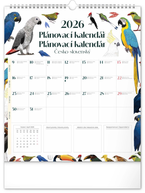 Nástěnný plánovací kalendář Animalium 2026