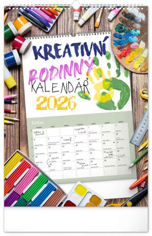 NOTIQUE Kreativní rodinný kalendář 2026 (české kalendárium)