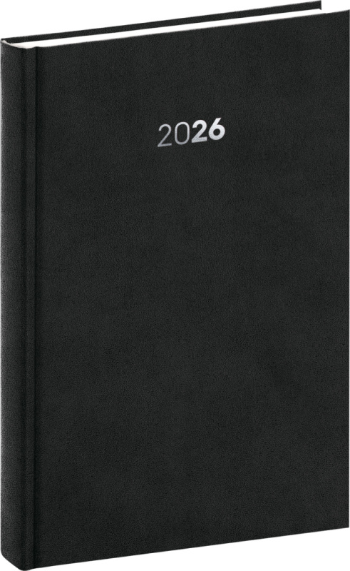 Denní diář NOTIQUE Balakon 2026, černý, 15 x 21 cm