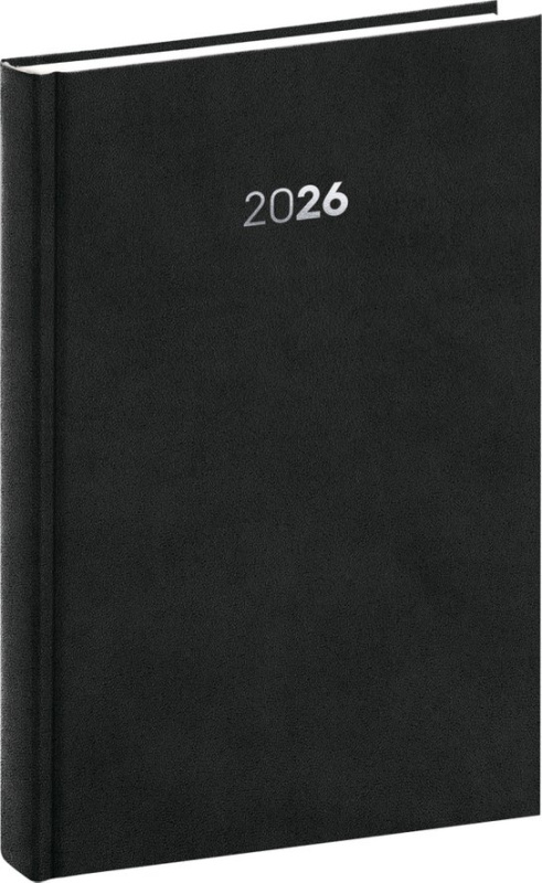 Denní diář NOTIQUE Balakon 2026, černý, 15 x 21 cm