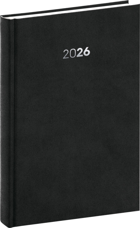 Denní diář NOTIQUE Balakon 2026, černý, 15 x 21 cm