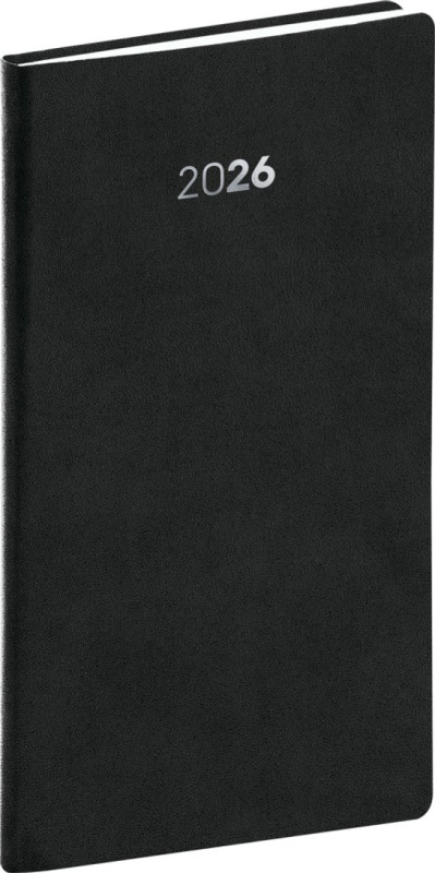 NOTIQUE Kapesní diář Balakon 2026, černý, 9 x 15,5 cm Presco Group