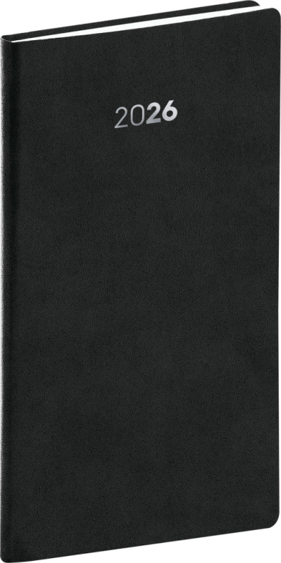 NOTIQUE Kapesní diář Balakon 2026, černý, 9 x 15,5 cm Presco Group