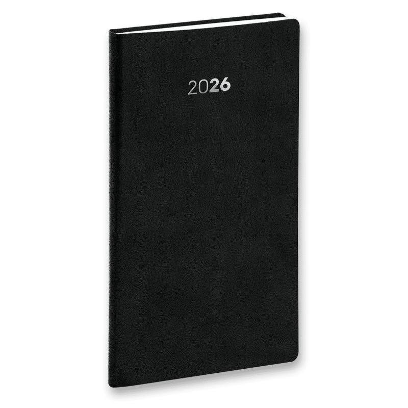 NOTIQUE Kapesní diář Balakon 2026, černý, 9 x 15,5 cm Presco Group