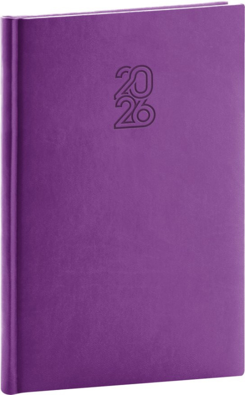 Týdenní diář NOTIQUE fialová 2026, 15 x 21 cm