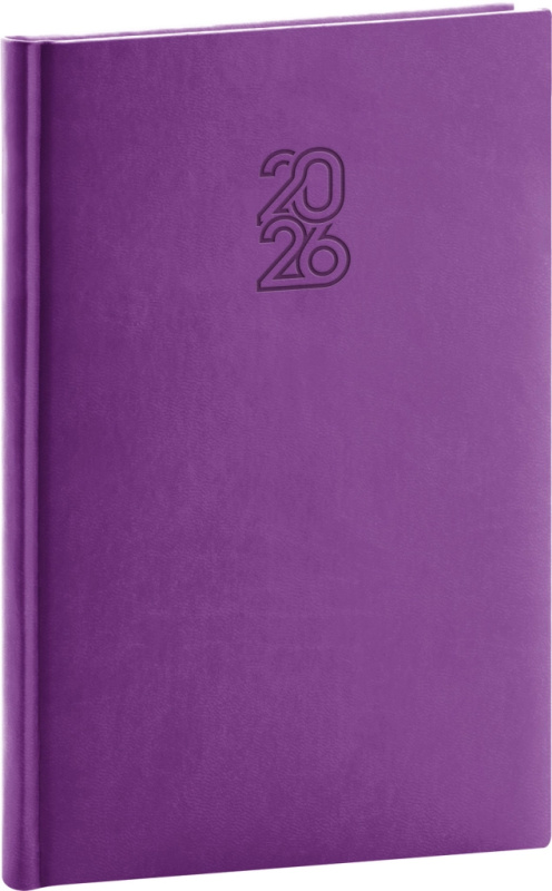 Týdenní diář NOTIQUE fialová 2026, 15 x 21 cm