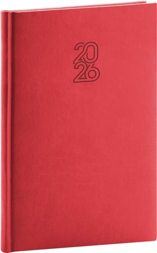 Presco Aprint 2026 - týdenní diář A5 - červený