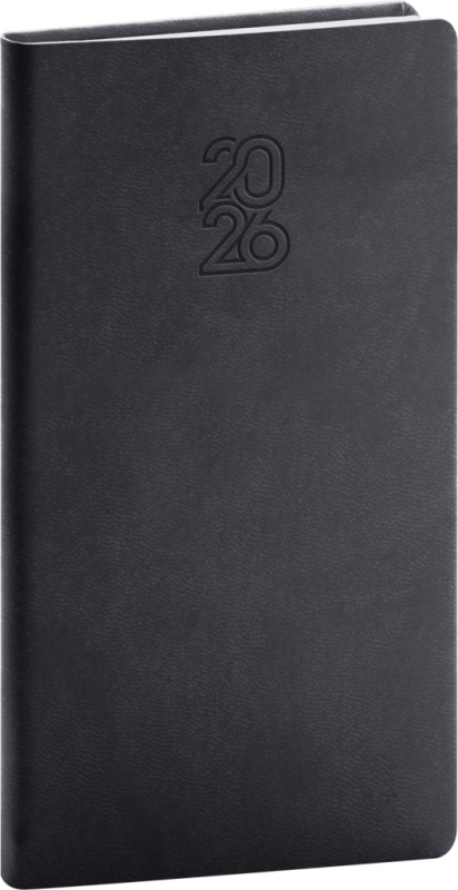 NOTIQUE Kapesní diář Aprint 2026, černý, 9 x 15,5 cm Presco Group