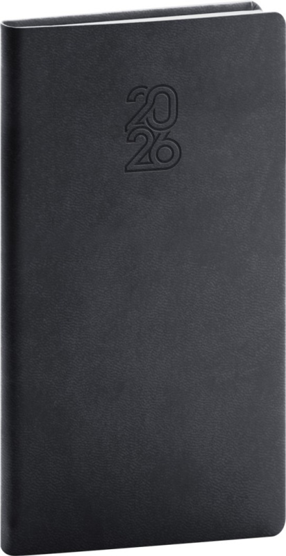 NOTIQUE Kapesní diář Aprint 2026, černý, 9 x 15,5 cm Presco Group