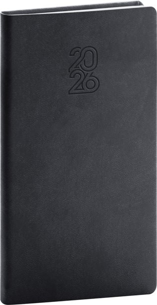 NOTIQUE Kapesní diář Aprint 2026, černý, 9 x 15,5 cm Presco Group