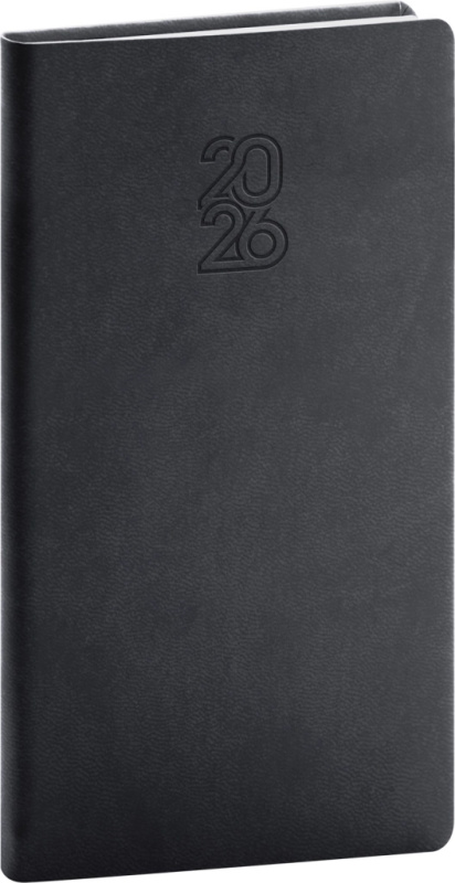 NOTIQUE Kapesní diář Aprint 2026, černý, 9 x 15,5 cm Presco Group