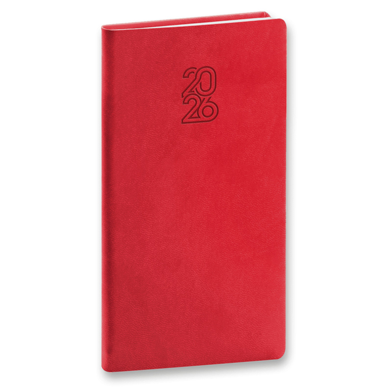 NOTIQUE Kapesní diář Aprint 2026, červený, 9 x 15,5 cm Presco Group