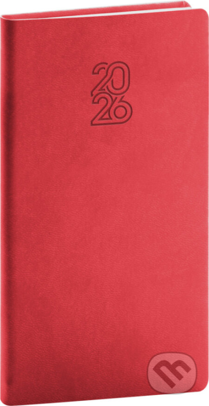 NOTIQUE Kapesní diář Aprint 2026, červený, 9 x 15,5 cm Presco Group