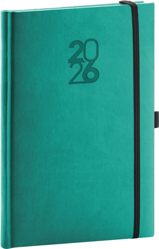 Týdenní diář Notique Aprint Top 2026 tyrkysový 15 x 21 cm