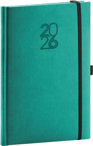 Týdenní diář Notique Aprint Top 2026 tyrkysový 15 x 21 cm