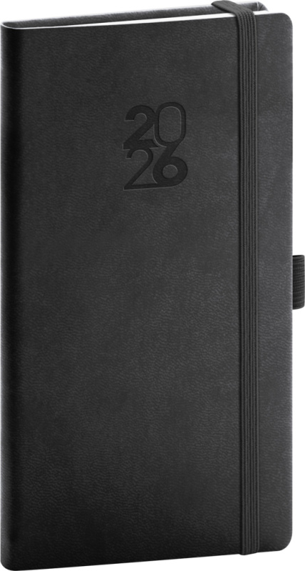 NOTIQUE Kapesní diář Aprint Top 2026, černý, 9 x 15,5 cm Presco Group