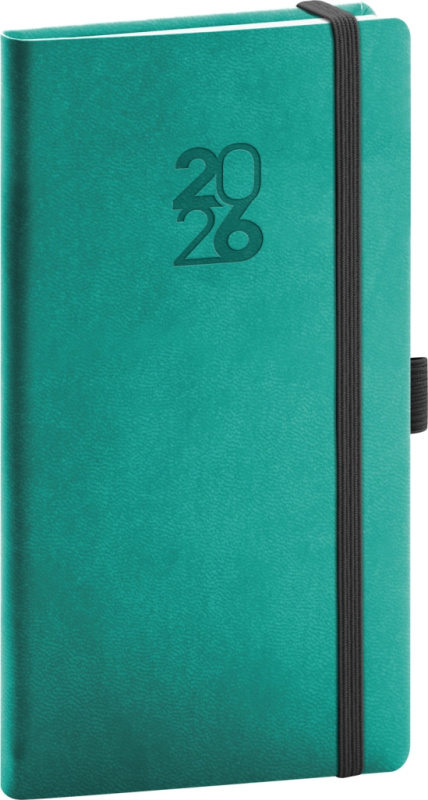 NOTIQUE Kapesní diář Aprint Top 2026, tyrkysový, 9 x 15,5 cm Presco Group