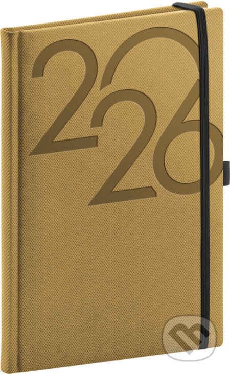 NOTIQUE Týdenní diář Ajax 2026, zlatý, 15 x 21 cm Presco Group