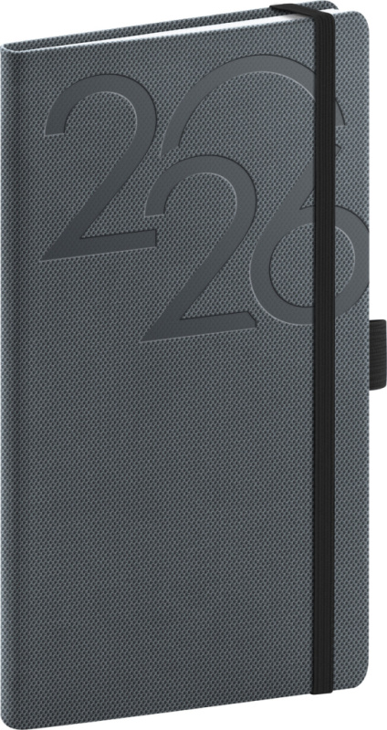 NOTIQUE Kapesní diář Ajax 2026, černý, 9 x 15,5 cm Presco Group