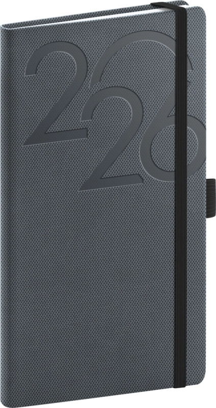 NOTIQUE Kapesní diář Ajax 2026, černý, 9 x 15,5 cm Presco Group