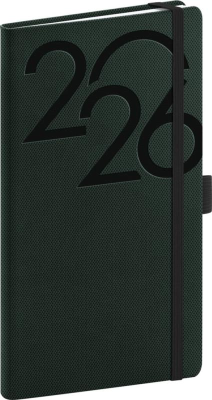 NOTIQUE Kapesní diář Ajax 2026, zelený, 9 x 15,5 cm Presco Group