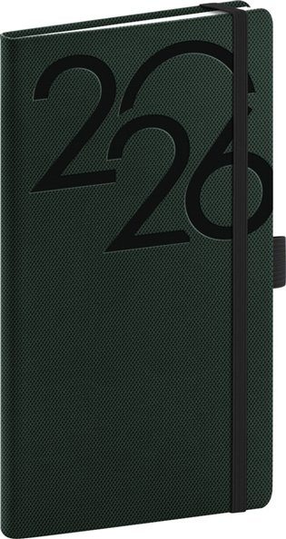 NOTIQUE Kapesní diář Ajax 2026, zelený, 9 x 15,5 cm Presco Group