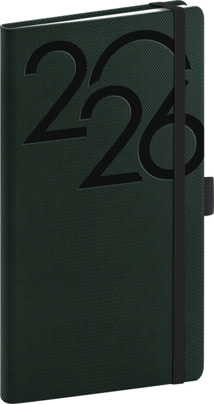 NOTIQUE Kapesní diář Ajax 2026, zelený, 9 x 15,5 cm Presco Group