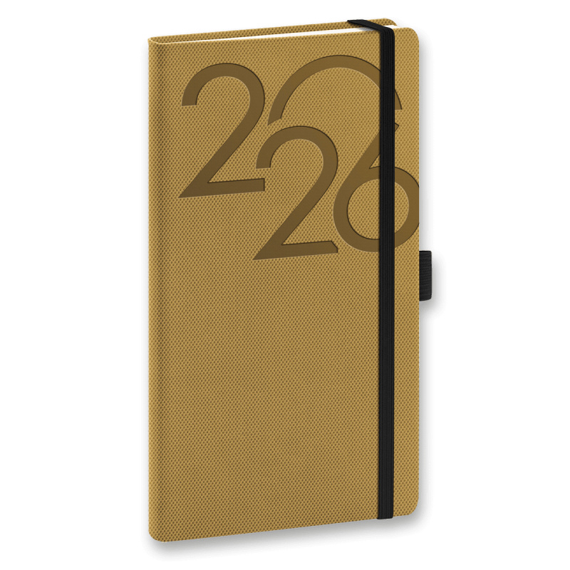 NOTIQUE Kapesní diář Ajax 2026, zlatý, 9 x 15,5 cm Presco Group