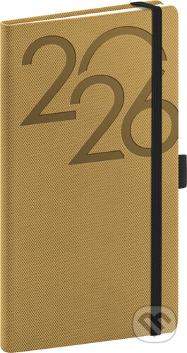 NOTIQUE Kapesní diář Ajax 2026, zlatý, 9 x 15,5 cm Presco Group