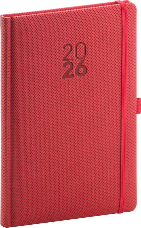 NOTIQUE Týdenní diář Diamante 2026, červený, 15 x 21 cm Presco Group