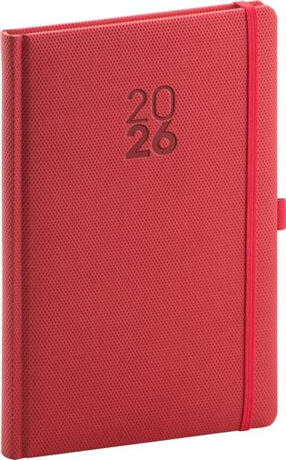 NOTIQUE Týdenní diář Diamante 2026, červený, 15 x 21 cm Presco Group