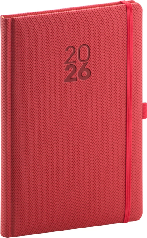 NOTIQUE Týdenní diář Diamante 2026, červený, 15 x 21 cm Presco Group
