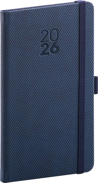 NOTIQUE Kapesní diář Diamante 2026, modrý, 9 x 15,5 cm Presco Group
