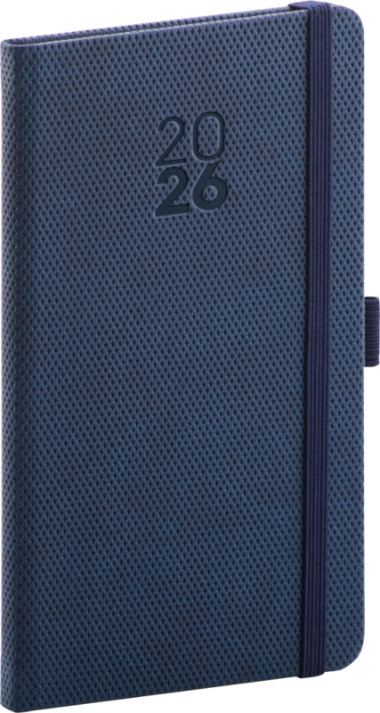 NOTIQUE Kapesní diář Diamante 2026, modrý, 9 x 15,5 cm Presco Group