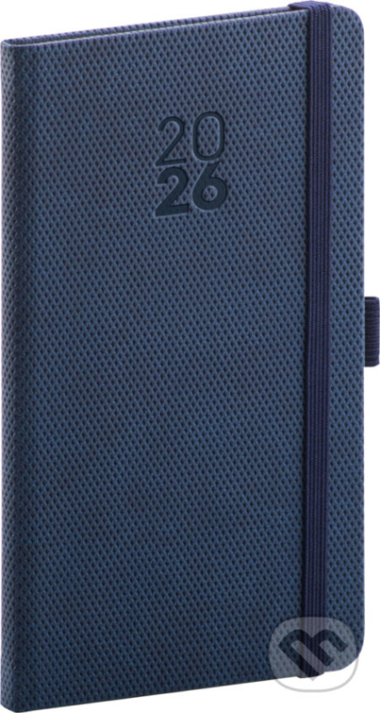 NOTIQUE Kapesní diář Diamante 2026, modrý, 9 x 15,5 cm Presco Group