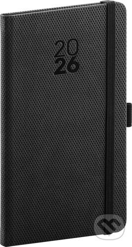NOTIQUE Kapesní diář Diamante 2026, černý, 9 x 15,5 cm Presco Group