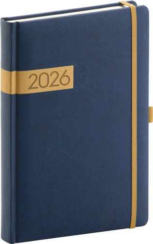 Denní diář Twill modro-zlatý 2026
