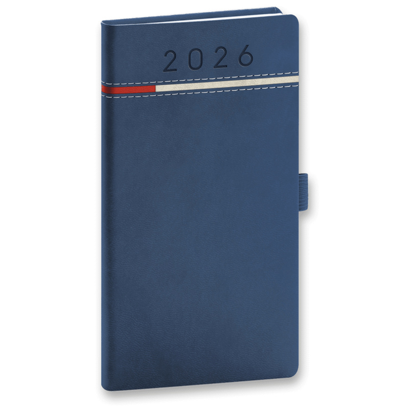 NOTIQUE Kapesní diář Tomy 2026, modro-červený, 9 x 15,5 cm Presco Group