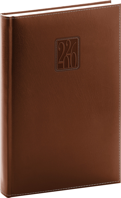 Denní diář Panama 2026 hnědý 15 x 21 cm