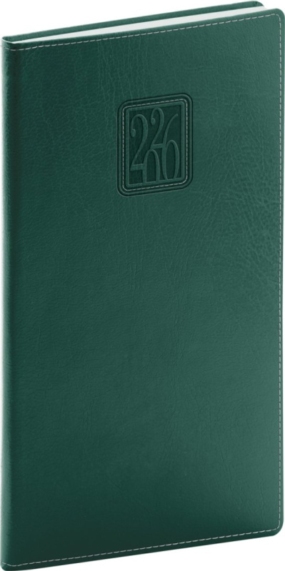 NOTIQUE Kapesní diář Panama 2026, zelený, 9 x 15,5 cm Presco Group